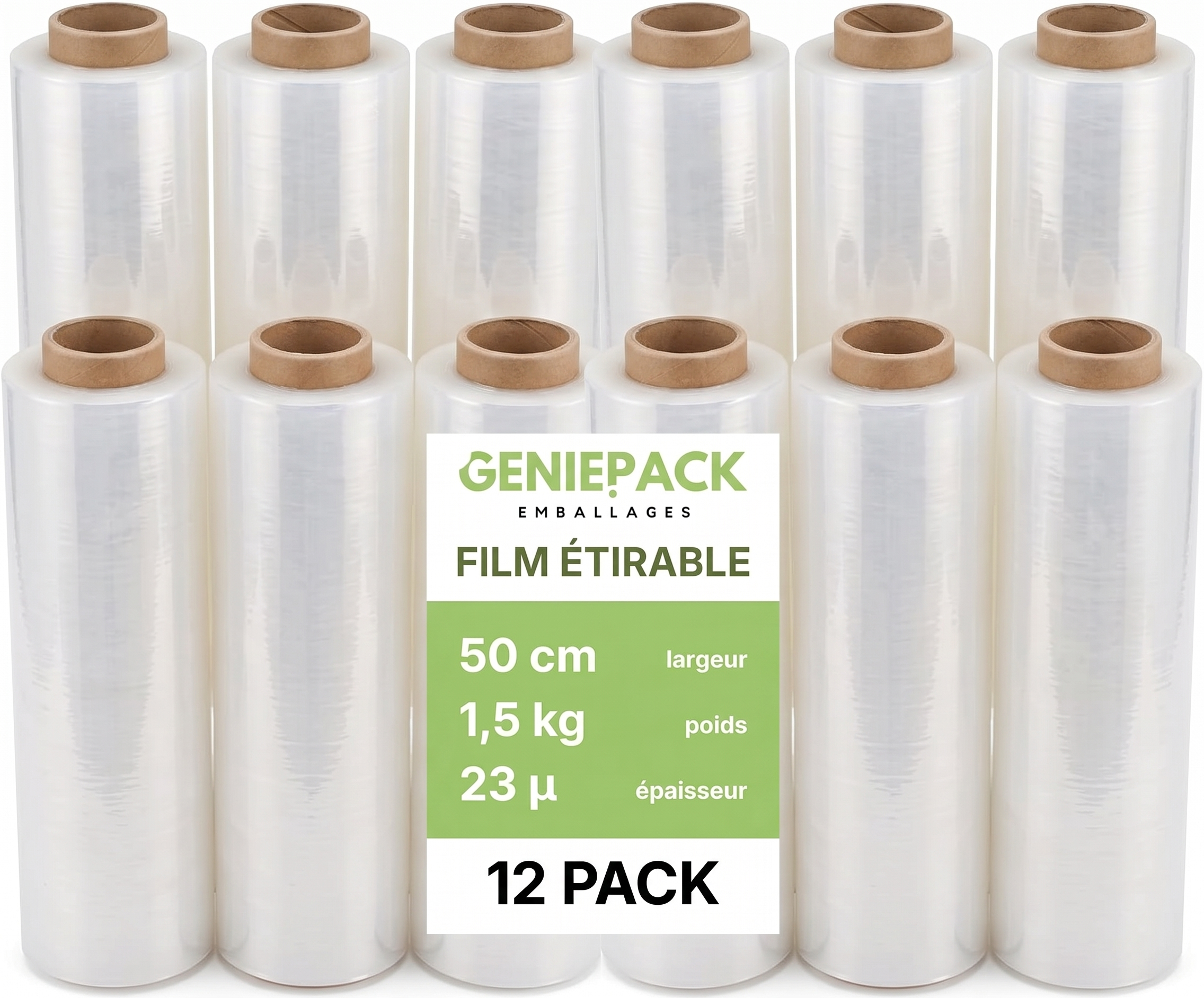 Film étirable épais transparent – 500mm – 1,5kg