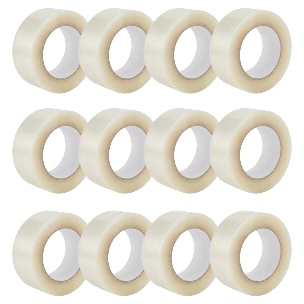 Pack de 12 Rubans Adhésif Transparent d'Emballage - 48mm x 66m - Épaisseur 50 Microns