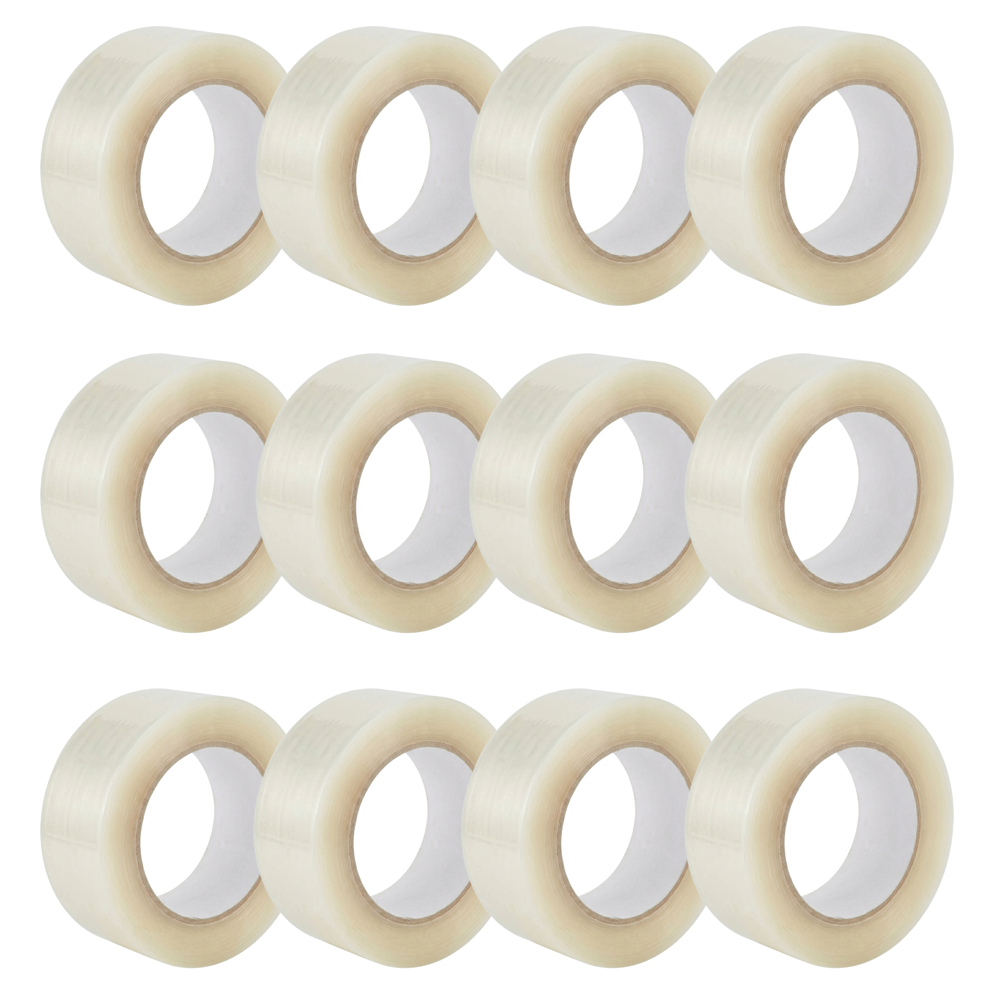 Pack de 12 Rubans Adhésif Transparent d'Emballage - 48mm x 66m - Épaisseur 50 Microns