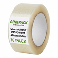 Pack de 18 Rubans Adhésif Transparent d'Emballage - 48mm x 66m - Épaisseur 50 Microns