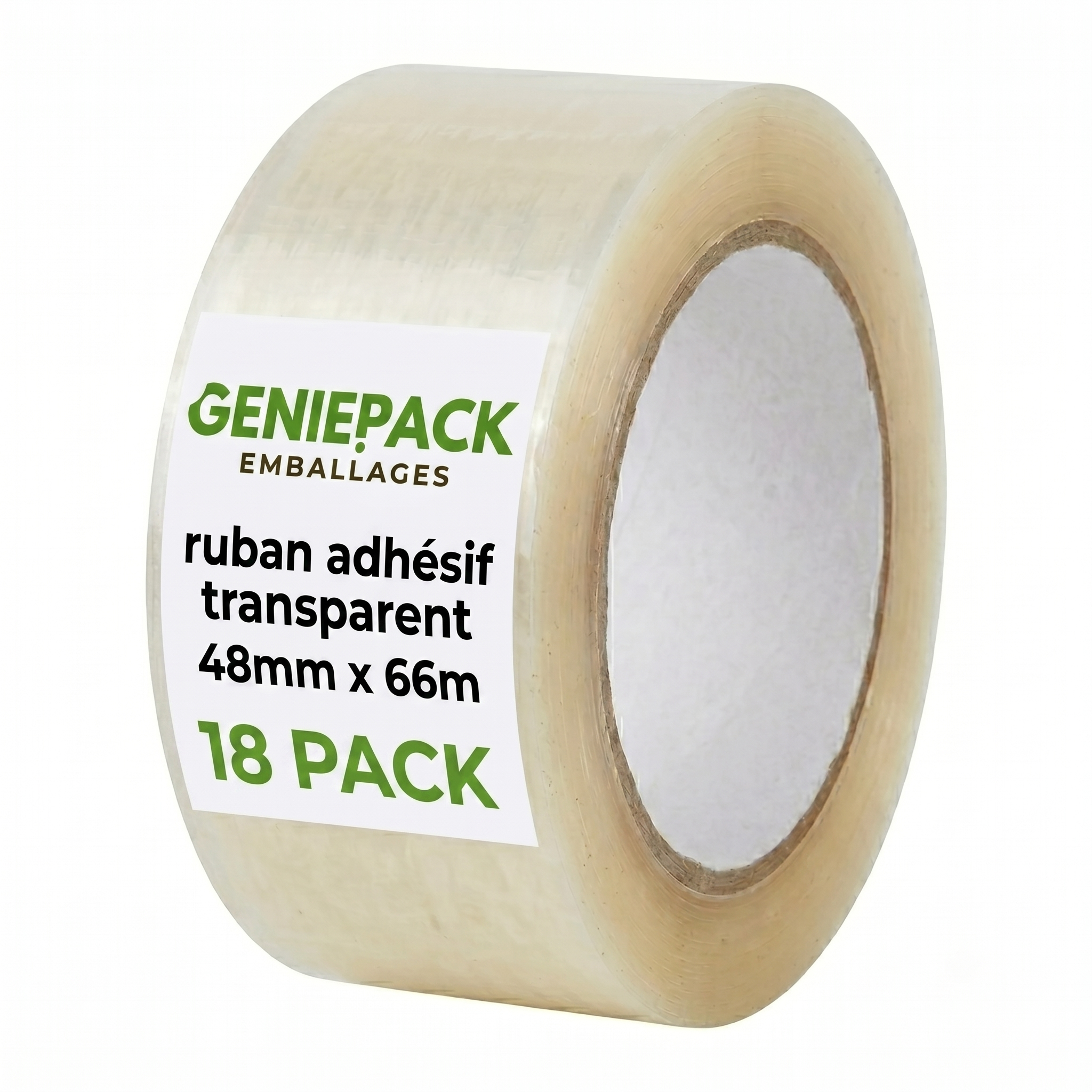 Pack de 18 Rubans Adhésif Transparent d'Emballage - 48mm x 66m - Épaisseur 50 Microns