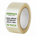 Pack de 36 Rubans Adhésif Transparent d'Emballage - 48mm x 66m - Épaisseur 50 Microns