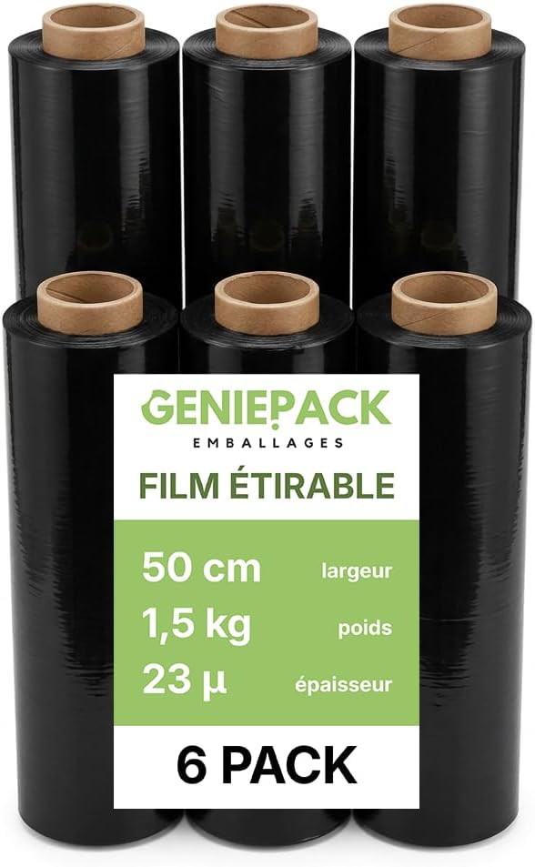 Film étirable épais noir – 500mm – 1,5kg