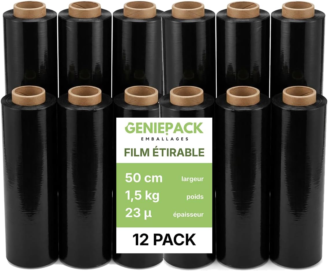 Film étirable épais noir – 500mm – 1,5kg