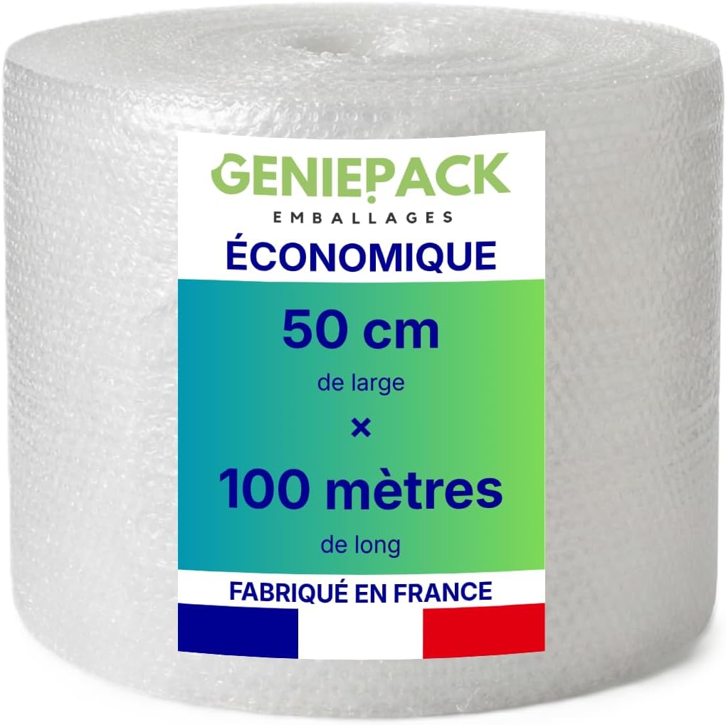 Rouleau film à bulles 50 cm x 100 m ÉCONOMIQUE