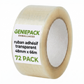 Pack de 72 Rubans Adhésif Transparent d'Emballage - 48mm x 66m - Épaisseur 50 Microns