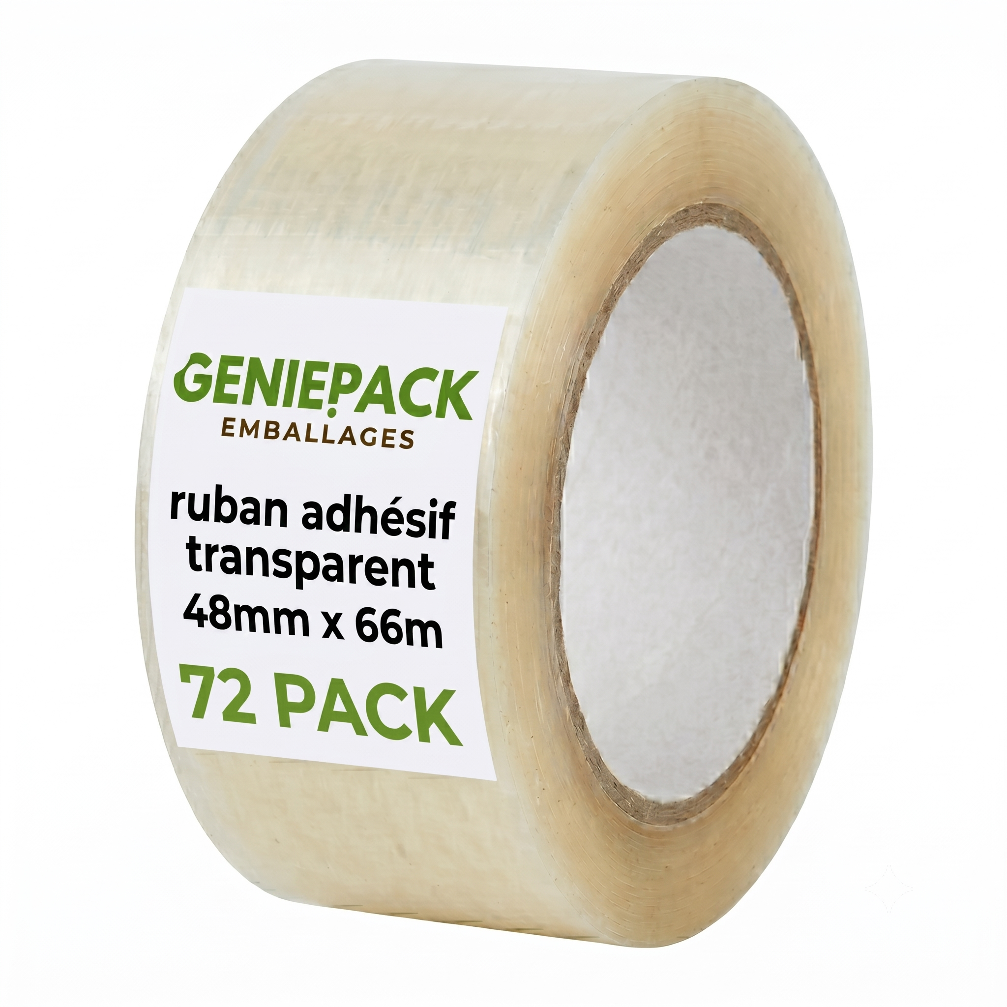 Pack de 72 Rubans Adhésif Transparent d'Emballage - 48mm x 66m - Épaisseur 50 Microns