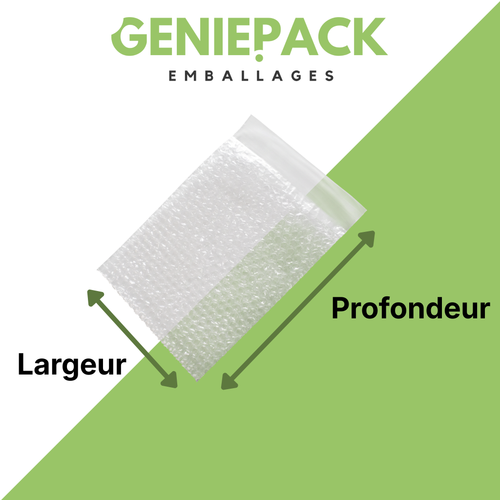 Lot de 100 Sachets à bulles personnalisables avec rabats