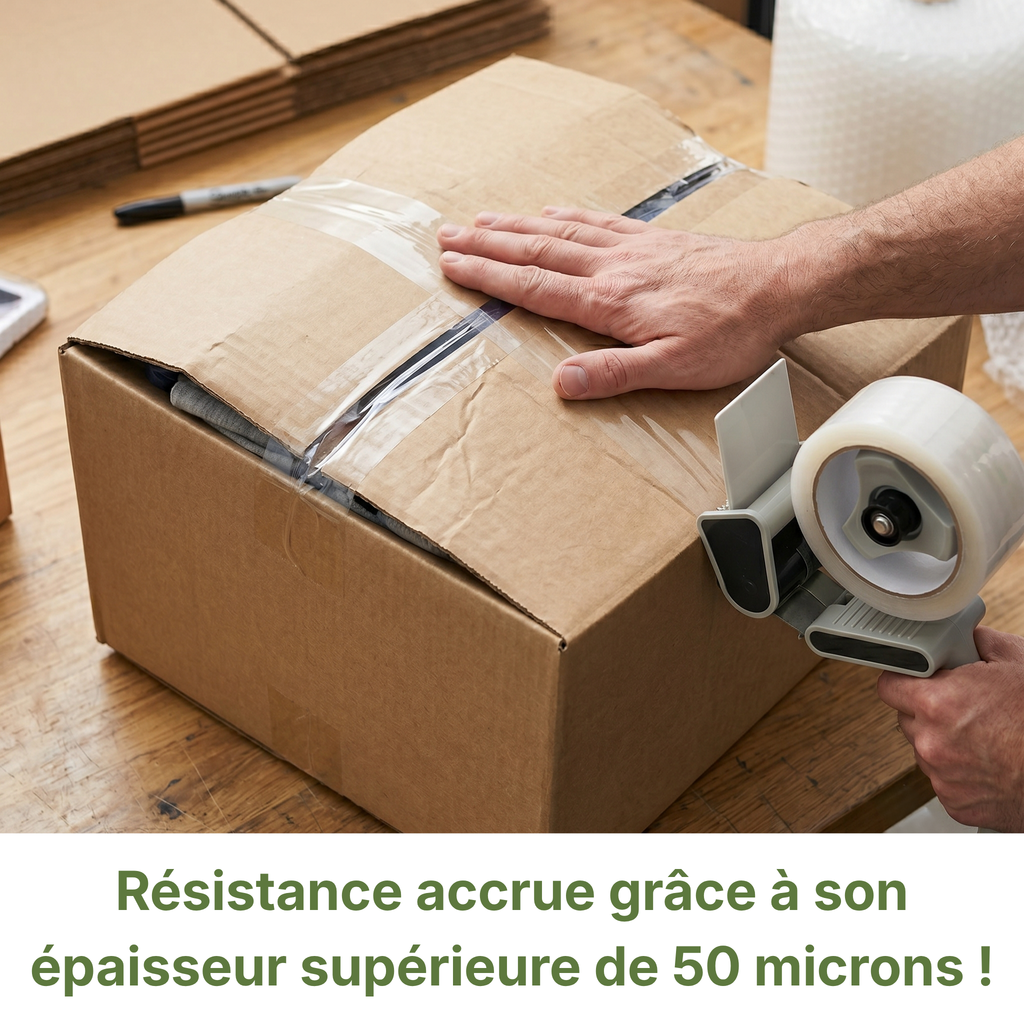 Pack de 6 Rubans Adhésif Transparent d'Emballage - 48mm x 66m - Épaisseur 50 Microns