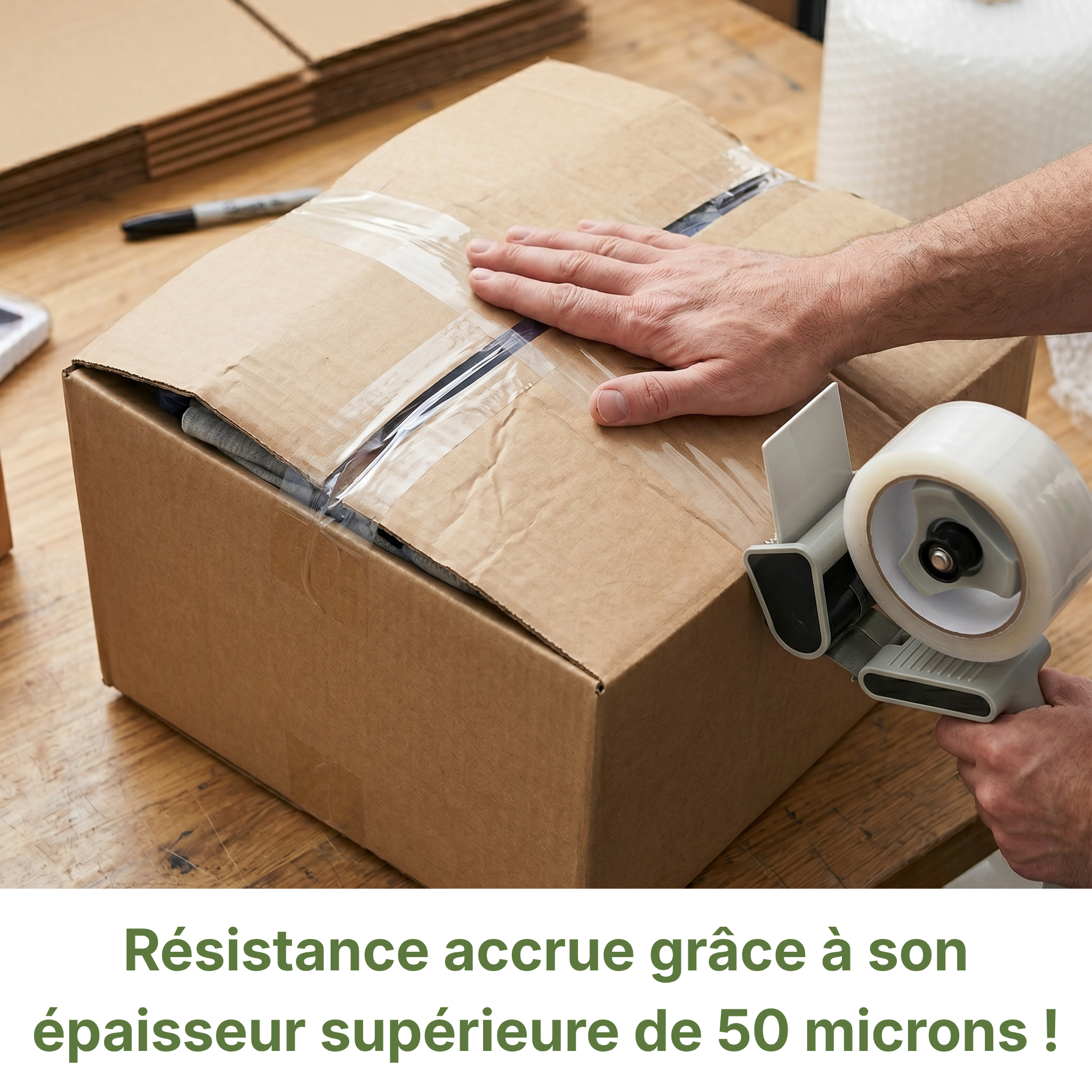 Pack de 6 Rubans Adhésif Transparent d'Emballage - 48mm x 66m - Épaisseur 50 Microns