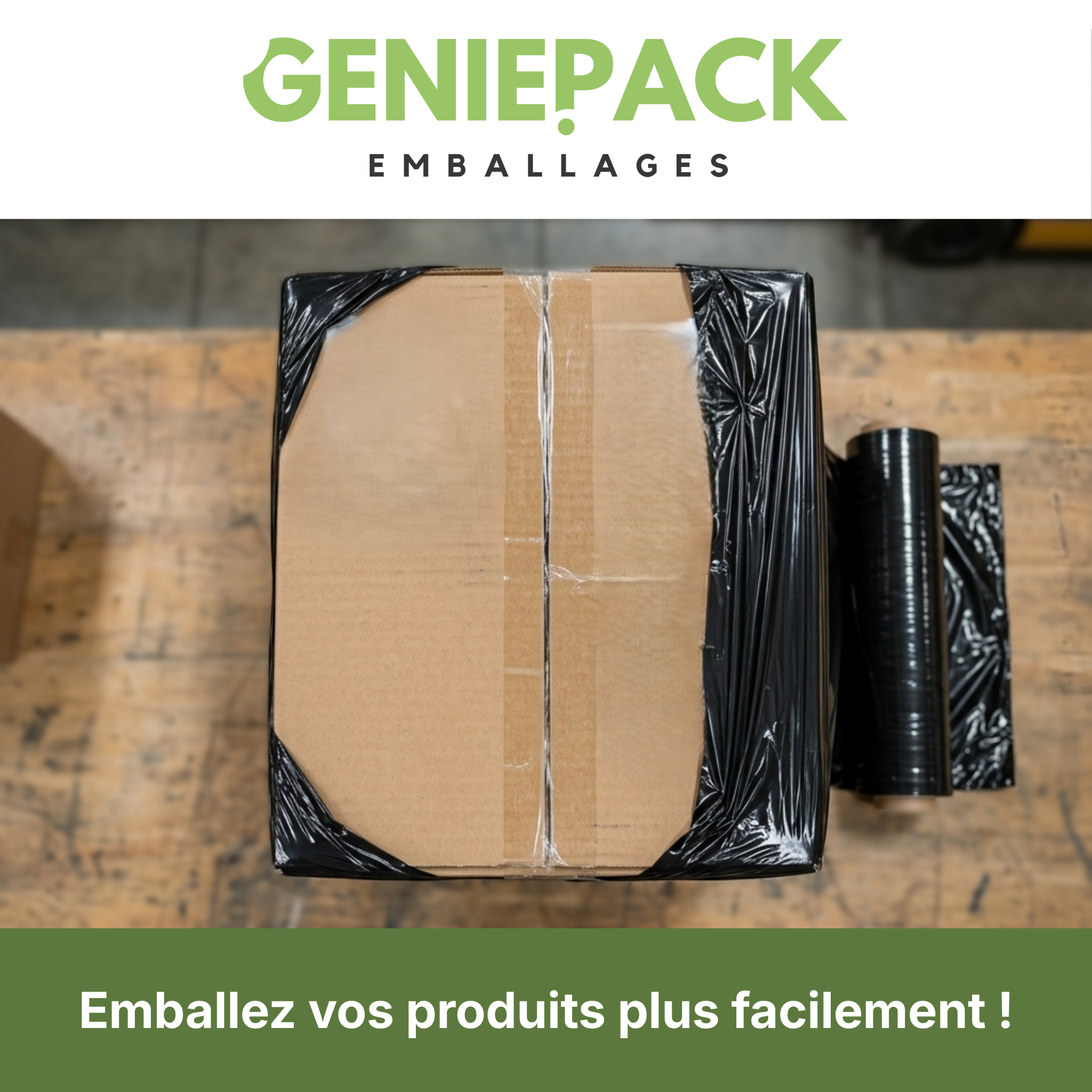 Film étirable épais noir – 500mm – 1,5kg